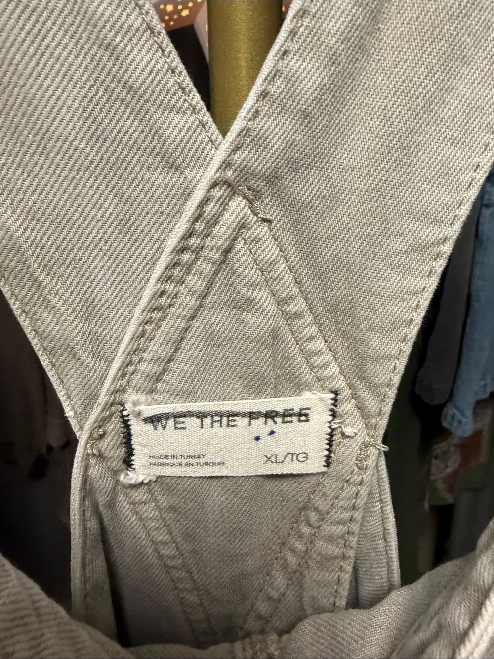 NWOT Free People We the Free Good Luck Barrel Overall Jeans